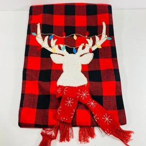 Storehouse Red Table Runner Christmas Reindeer